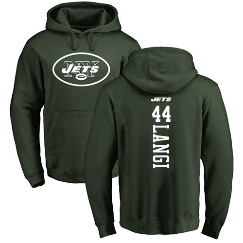 New York Jets Men Green Harvey Langi Backer NFL Football #44 Pullover Hoodie Sweatshirts->nfl t-shirts->Sports Accessory